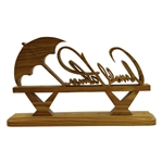Arnold Palmer Umbrella/Signature Custom Wood Carved Golf Ball Display in Acrylic Case