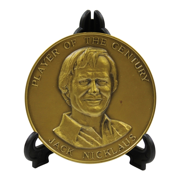 Jack Nicklaus Player of the Century 1888-1988 Centennial of Golf America Medallion with Stand