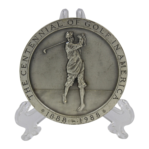 Players of the Decade 1888-1988 Centennial of Golf America Medallion with Stand