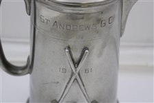 1961 St Andrews Golf Club Best Ball Championship Class B Pewter Winner Trophy Pitcher