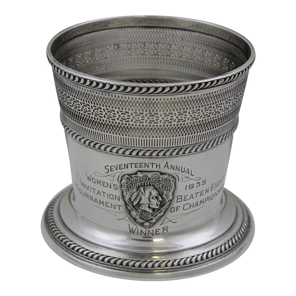 1935 Shenecossett CC 17th Annual Womens Invitational Tournament Sterling Silver Winner Trophy