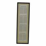 Bobby Jones Grand Slam of Golf - Tournament Synopses Framed Presentation