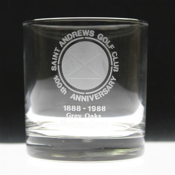Saint Andrew's Golf Club '1888-1988' 100th Anniversary Grey Oaks Member-Guest Logo Glass