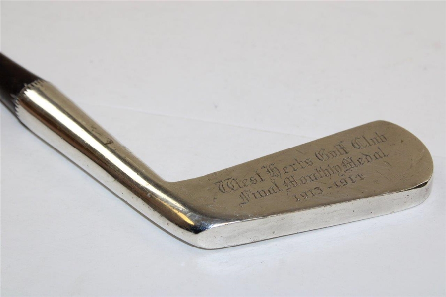 Seldom Seen 1913-1914 West Herts Golf Club Final Monthly Winner Sterling Silver Putter with Shaft Stamp