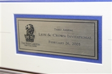Jack Nicklaus & Gary Player Signed 'Lion & Crown' Invitational Embroidered Flag - 2005 Framed JSA ALOA