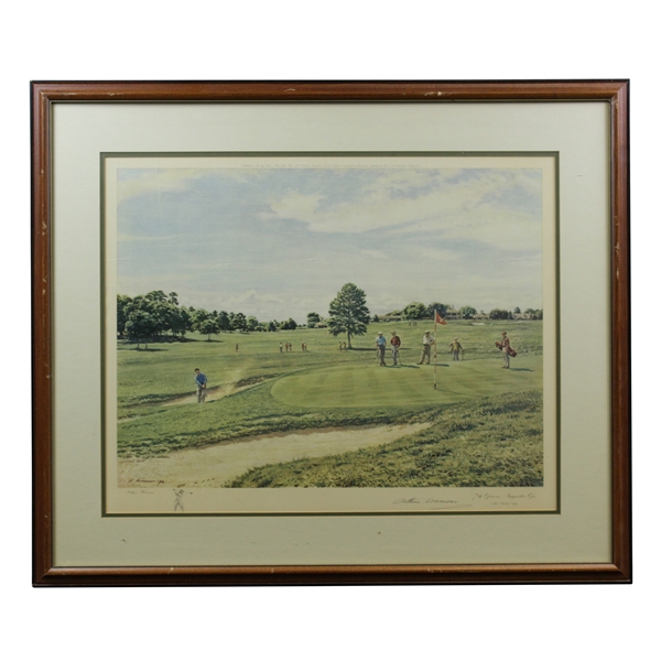 1960 Masters 7th Green - Augusta Arthur Weaver Signed The Masters Print with Remarque JSA ALOA