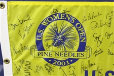 Multi-Signed 2001 US Women's Open at Pine Needles Flag - Framed JSA ALOA