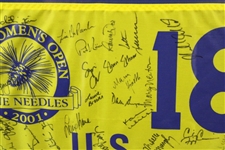 Multi-Signed 2001 US Women's Open at Pine Needles Flag - Framed JSA ALOA