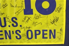 Multi-Signed 2001 US Women's Open at Pine Needles Flag - Framed JSA ALOA