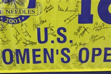 Multi-Signed 2001 US Women's Open at Pine Needles Flag - Framed JSA ALOA