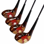 Set of MacGregor Tourney 1-3-4-5 DX2W Woods with Leather Grips & Headcovers #4H5666E