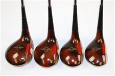 Set of MacGregor Tourney 1-3-4-5 DX2W Woods with Leather Grips & Headcovers #4H5666E