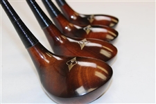 Set of MacGregor Tourney 1-3-4-5 DX2W Woods with Leather Grips & Headcovers #4H5666E