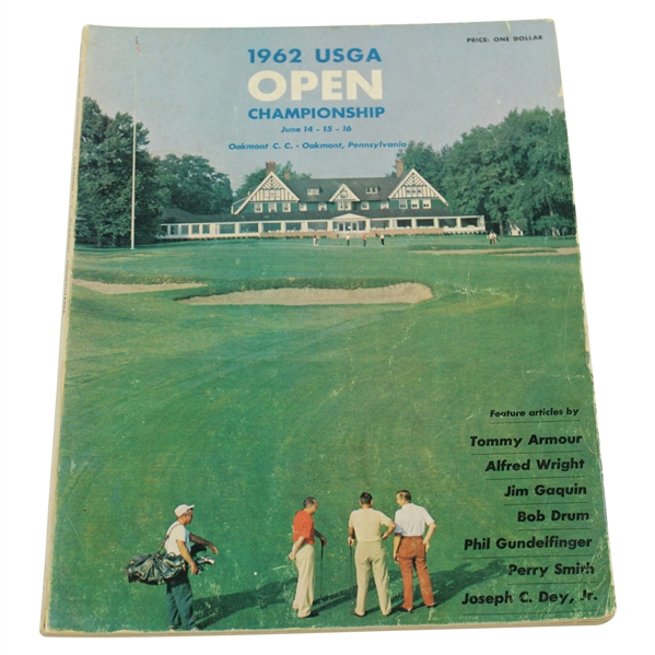 1962 US Open Championship at Oakmont Country Club Official Program - Jack Nicklaus First Pro Major Win