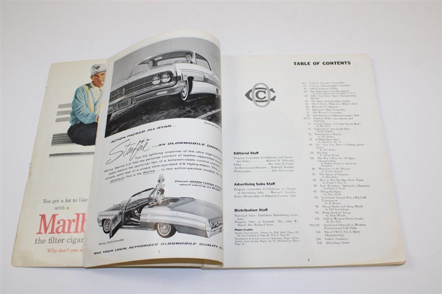 1962 US Open Championship at Oakmont Country Club Official Program - Jack Nicklaus First Pro Major Win