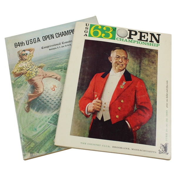 1963 & 1964 US Open Championship Official Programs - The Country Club (Brookline) & Congressional CC