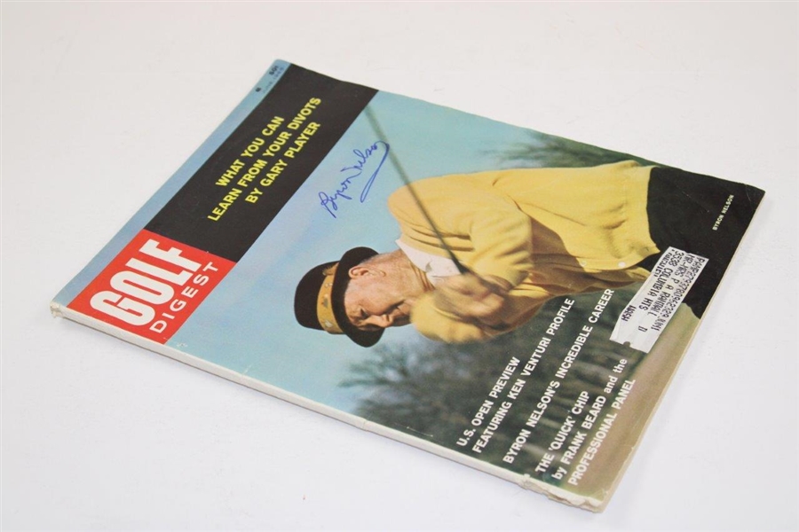 Byron Nelson Signed 1965 Golf Digest Magazine - June JSA ALOA