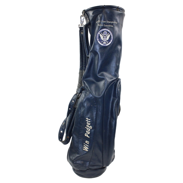 Win Padgetts Personal Navy USGA 1999 US Open Championship Rules Committee Leather Golf Bag