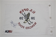 Champion Bryson Dechambeau Signed 2020 US Open at Winged Foot Embroidered Flag JSA #QQ22973
