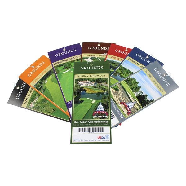 2011 US Open at Congressional Full Ticket Set - Mon-Playoff - Rorys 1st Major Win - 8 Tickets