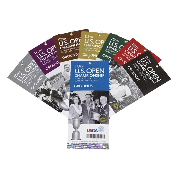 2013 US Open at Merion Full Ticket Set - Justin Rose Win!