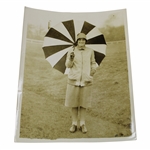 Maureen Orcutt 1930 England Original Planet News Photo Holding Umbrella