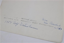 Maureen Orcutt Picture with President Elect Nixon 1959 - Golf Writer's Dinner