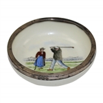 Very Small Sterling Silver Rimmed 8 Aug. 1907 Stonehaven 10th Green Dish