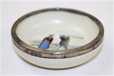 Very Small Sterling Silver Rimmed '8 Aug. 1907 Stonehaven 10th Green' Dish