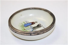 Very Small Sterling Silver Rimmed '8 Aug. 1907 Stonehaven 10th Green' Dish