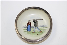 Very Small Sterling Silver Rimmed '8 Aug. 1907 Stonehaven 10th Green' Dish
