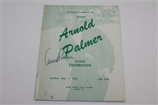 Arnold Palmer Signed 1972 Arnold Palmer Golf Exhibition Program With Ticket JSA ALOA