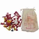 Vintage Bag of 100 "Braeburn" Golf Tees X-112 - United Drug Company - Bag with Mismatched Tees