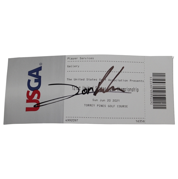 Champion Jon Rahm Signed 2021 US Open at Torrey Pines Sunday Gallery Ticket JSA ALOA