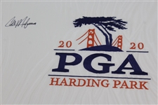 Collin Morikawa Signed 2020 PGA at Harding Park Embroidered Flag JSA #WIT719873