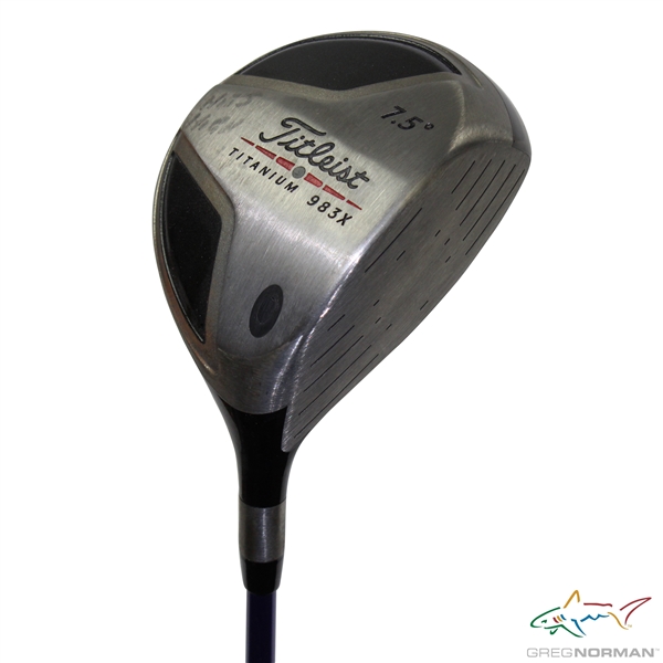 Greg Normans Personal Used Titleist Titanium 983X 7.5 Degree Driver with Hits High