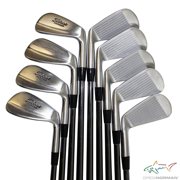 Greg Normans Personal Used Set of Titleist Forged GN Irons 2-PW