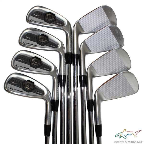 Greg Normans Personal Used Set of TaylorMade Forged MC Tour Preferred Irons 3-PW
