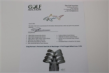 Greg Norman's Personal Used Set of MacGregor V-Foil Forged Milled Irons 3-PW