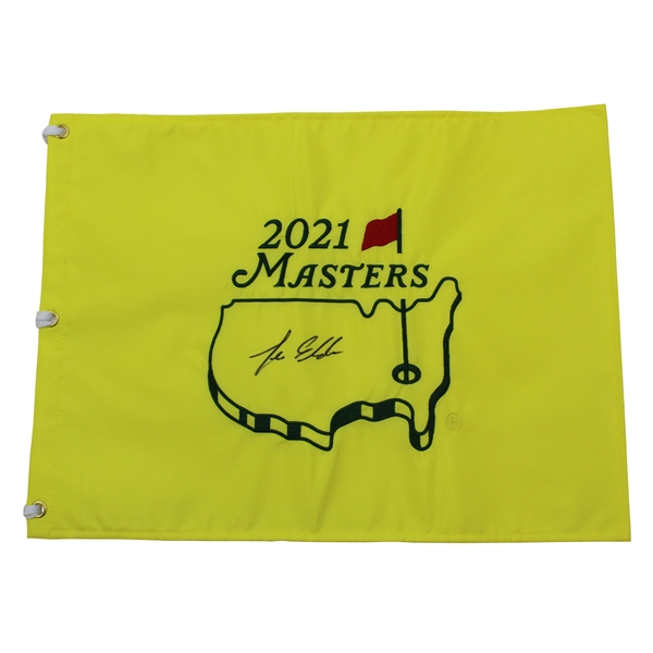 Lee Elder Signed 2021 Masters Tournament Embroidered Flag JSA ALOA