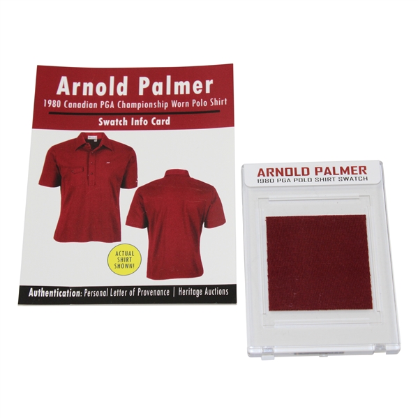 Arnold Palmer’s 1980 Canadian PGA Championship GAME WORN Polo Shirt Swatch w/COA