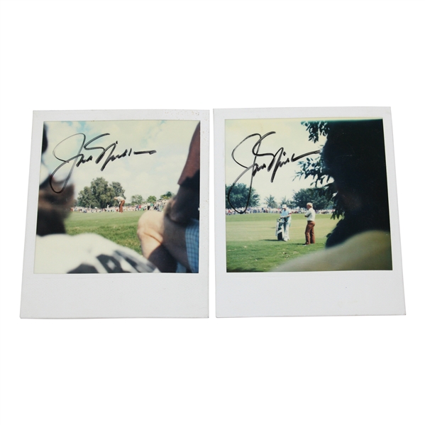 Two (2) Jack Nicklaus Signed Polaroid Photos - Putting & Planning Shot JSA ALOA