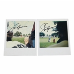 Two (2) Jack Nicklaus Signed Polaroid Photos - Putting & Planning Shot JSA ALOA