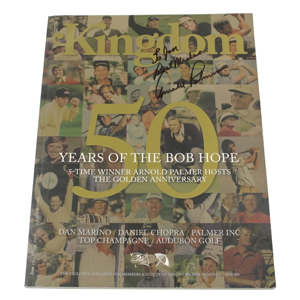 Arnold Palmer Signed Kingdom 50 Winter 2008 Magazine - Personalized JSA ALOA