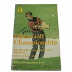 Tom Watson Signed 1981 OPEN Championship at Royal St Georges Program JSA ALOA