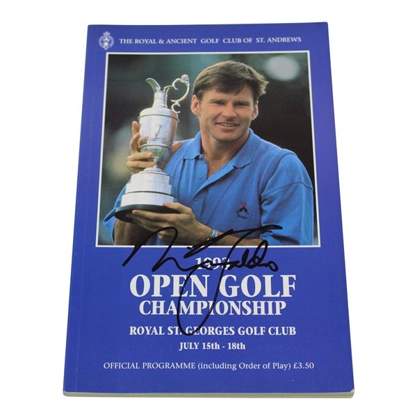 Nick Faldo Signed 1993 OPEN Championship at Royal St. Georges Program JSA ALOA