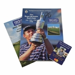 Justin Leonard Signed 1998 OPEN Championship at Royal Birkdale Program with Pair Sheet JSA ALOA