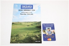 Justin Leonard Signed 1998 OPEN Championship at Royal Birkdale Program with Pair Sheet JSA ALOA