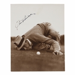 Sam Snead Signed Sepia Colored Eyeing Up the Putt Frank Christian Photo JSA ALOA