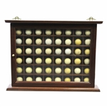Forty-Eight (48) Dimple & Mesh Pattern Golf Balls in Wood Display Case